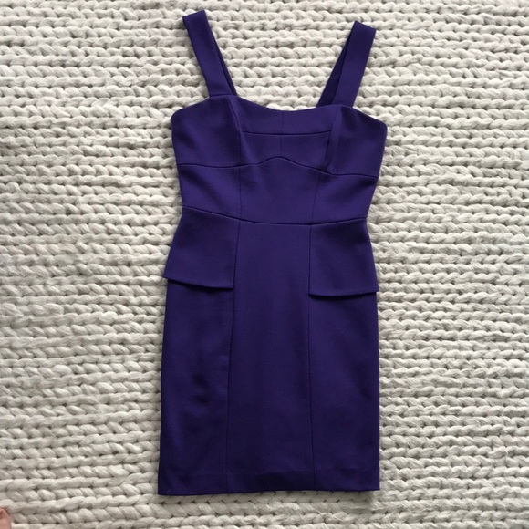 Cynthia Steffe Purple Sheath Mini Dress Square Neck Cocktail - Picture 1 of 2